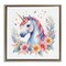 Stupell Industries Colorful Unicorn with Flowers Floating Frame, design by Creative Studio